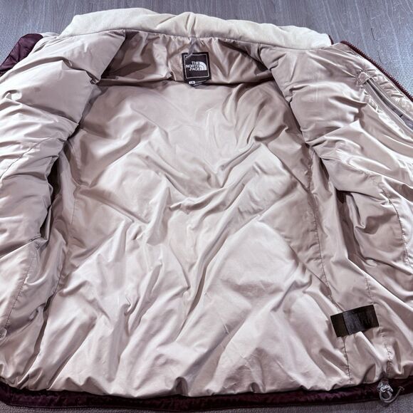 THE NORTH FACE 550 ACONCAGUA GOOSE DOWN FILL PUFFER PLUM PURPLE JACKET SZ L - Picture 3 of 8